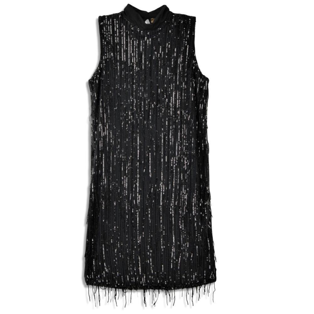 New Carla Conti Made in Italy Sequin Fringe Retro Cocktail Party Mini Dress - Picture 5 of 9
